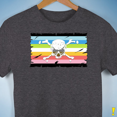 Queer Pride Pirate Flag Premium Unisex T-Shirt - Dark Grey Heather